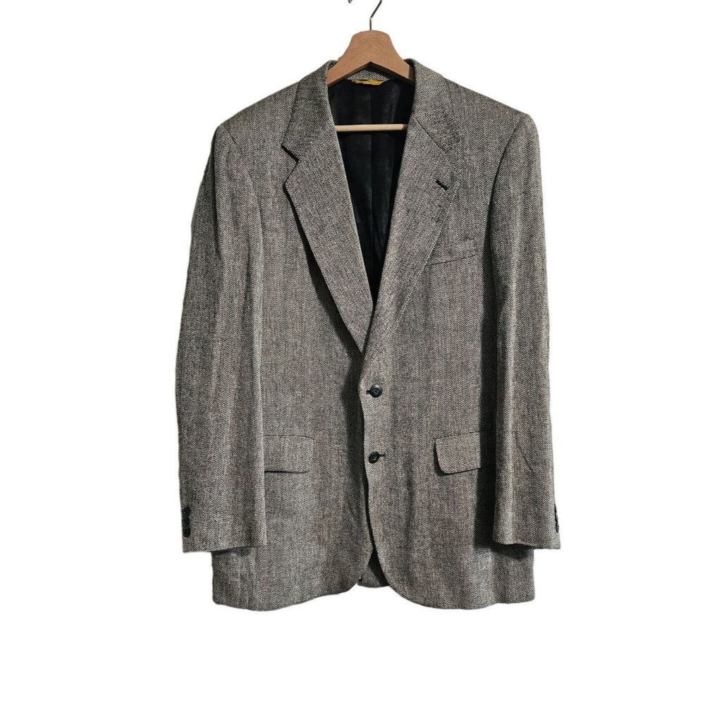 Men's Kuppenheimer Linen Wool Blend Blazer‎ Size 40R Herringbone gray